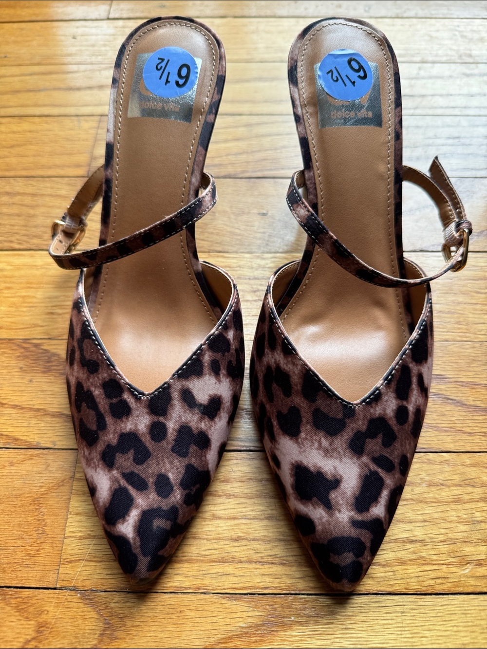 DV Dolce Vita Leopard Print Pointed Toe Slingback Heels - Brown NEW w/o tags